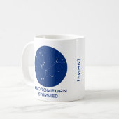 Andromedan Starseed Tasse - Blau-Weiß-Design (Vorderseite Links)