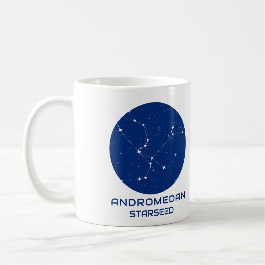 Andromedan Starseed Tasse - Blau-Weiß-Design (Links)