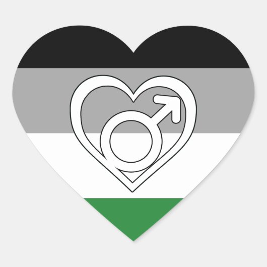 Androphilia Pride Flag und Symbol Herz-Aufkleber (Vorderseite)