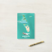 Andros Bahamas Vacation Karte. Post-it Klebezettel (Auf Schreibtisch)