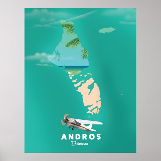 Andros Bahamas Vacation Karte. Poster (Vorne)