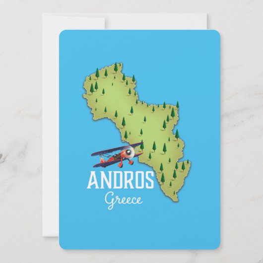 Andros Griechisch Map Illustriertes Reiseplakat (Rückseite)