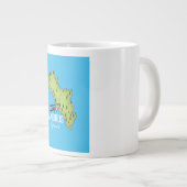 Andros Griechisch Map Illustriertes Reiseplakat Jumbo-Tasse (Vorderseite Rechts)