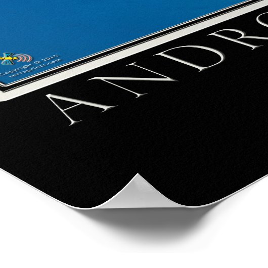 Andros Island Bahamas von Space Satellite Art Poster (Ecke)