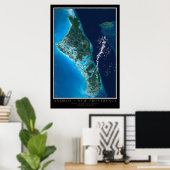 Andros Island Bahamas von Space Satellite Art Poster (Heimbüro)
