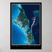 Andros Island Bahamas von Space Satellite Art Poster (Vorne)