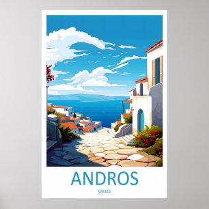 Andros Ski Park Nationaler Vintage-Reiseposter Poster