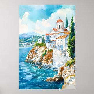 Andros Watercolor Reise Park Ski National Plakat
