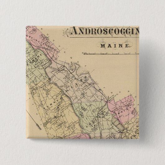 Androscoggin Landkreis, Maine Map Button (Vorderseite)