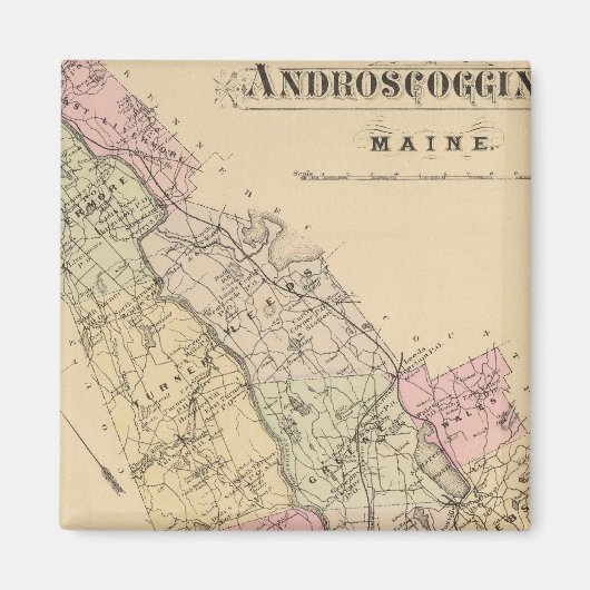 Androscoggin Landkreis, Maine Map Magnet (Vorne)