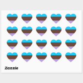 Androsexual Pride Flag Herz-Aufkleber (Blatt)