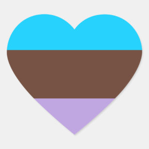Androsexuelle Pride-Flagge Herz-Aufkleber