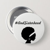 #AndSisterhood feministischer wearable Buttonknopf Button (Vorne & Hinten)