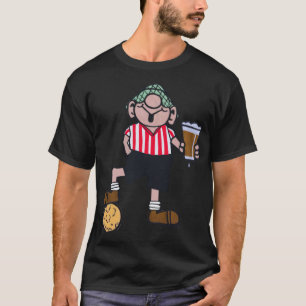 ANDY CAPP ROTES UND WEISSES FUSSBALLSHIRT T-Shirt