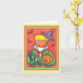 ANDY DER CANDY CORN MANN, SCHWARZE KATZE & JACK Bl Karte (Gelbe Blume)