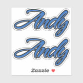 Andy Name blue Aufkleber Sticker Stickerset (Blatt)