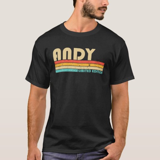 ANDY Name Personalisiert Funny Retro Vintag Birthd T-Shirt (Vorderseite)