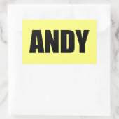Andy Rechteckiger Aufkleber (Tasche)
