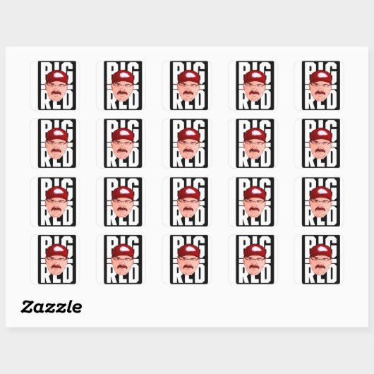 andy reid mustache quadratischer aufkleber (Blatt)