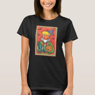 ANDY THE CANDY CORN MAN, BLACK CAT & JACK Colorful T-Shirt