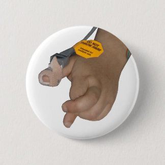 Andys Hand während der Stammzelleinfusion Button