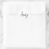 Andy's Signature-Aufkleber Runder Aufkleber (Tasche)