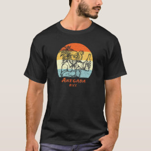 Anegada Bvi Vintag Retro Pirate & Parrot Urlaub T-Shirt