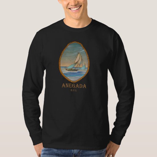 Anegada Bvi Vintag Retro Sailboat Urlaub T-Shirt (Vorderseite)