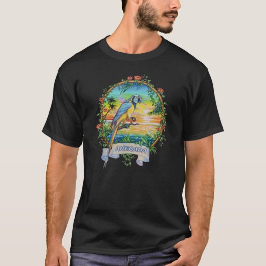 Anegada Bvi Vintager tropischer Papageienurlaub T-Shirt (Vorderseite)