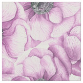 Anemon-Blume-Aquarellmuster Stoff (Nahaufnahme)