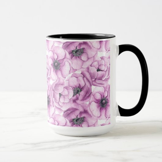 Anemon-Blume-Aquarellmuster Tasse (Rechts)