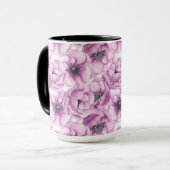 Anemon-Blume-Aquarellmuster Tasse (Vorderseite Links)