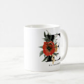 Anemon Botanicals Letter E Monogram Kaffeetasse (VorderseiteRechts)