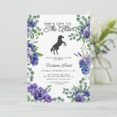 Anemon | Derby | Blue Bridal Dusche Einladung (Stehend Vorderseite)