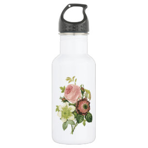 Anemon, Rose, Clematie von Redouté Trinkflasche