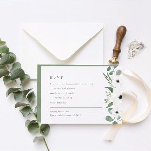 Anemon und Dusty Green Eucalyptus UAWG C RSVP Karte