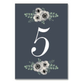 Anemon und Eukalyptus Floral Tischnummer (Rückseite)