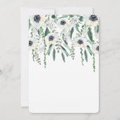 Anemon und grünes Brautparty Einladung (Rückseite)