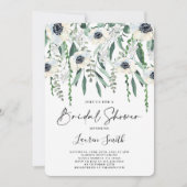 Anemon und grünes Brautparty Einladung (Vorderseite)