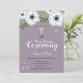 Anemone Abschluss LPN Zeremonie für Krankenpflege Einladung (Stehend Vorderseite)