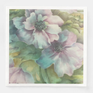 Anemone Aquarell Blumen Elegante Abendserviette Serviette