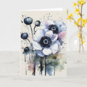Anemone - Aquarellblumen Karte (Gelbe Blume)
