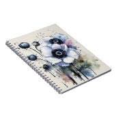 Anemone - Aquarellblumen Notizblock (Rechte Seite)