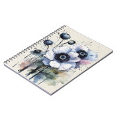Anemone - Aquarellblumen Notizblock (Linke Seite)
