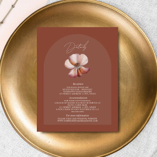 Anemone Arch Dark Terracotta Hochzeit Details Begleitkarte