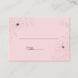 Anemone auf blasser Rose Flat Platzkarte