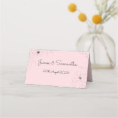 Anemone auf Blasser Rose Gefaltete Platzkarte (Rückseite)