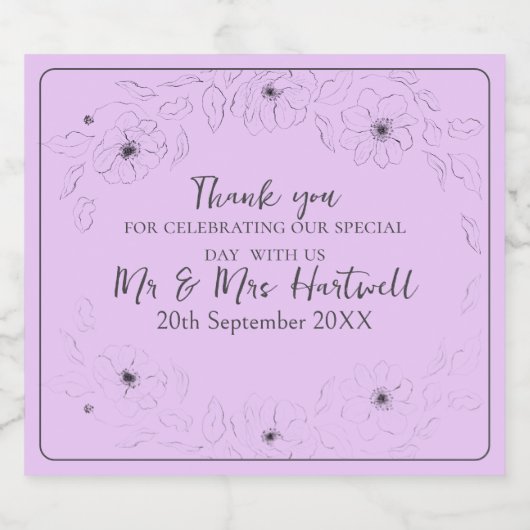 Anemone auf den Labels für leichte Lilac-Bierflasc Bierflaschenetikett (Einzelnes Label)