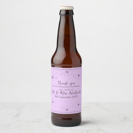 Anemone auf den Labels für leichte Lilac-Bierflasc Bierflaschenetikett (Vorderseite)