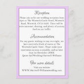 Anemone auf der Light Lilac Empfang Umschließkarte Begleitkarte (Rückseite)